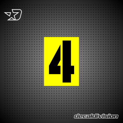 Reflective Number Sticker 4 - Stencil Square